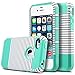 ULAK iPhone 4S Case,iPhone 4 Case, Dual Layer Hybrid Slim Hard Case for iPhone 4S & iPhone 4 with Hard PC Cover and Soft Inner TPU (Minimal Mint Stripes)