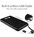 11000mAh Portable Charger Power Bank with built in cable External Battery Charger Ultra Slim Design with 2 USB Ports for iPhone7 Plus 6s 6 Plus iPad Samsung Galaxy and More