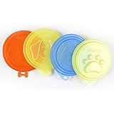 4 Pcs Can Covers Universal Silicone Food Can Lid Cover for Pet Food/Fits Most Standard Size Dog and Cat Can Tops(3.3 inch)