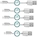 MICRO USB CABLE PREMIUM POWERJIVE [5 Pack] Assorted Lengths [6ft, 3ft, 1ft] Micro USB to USB Cable. High Speed USB 2.0 - Thin Connector - Extra Thick Cable for Android, Samsung, HTC, Nokia, Motorola and more (White)