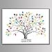 Shelling Home Gender Reveal Decorations Fingerprint Tree Party Wedding Signs Guest Book Ideas, Wall Art 23.6 inches Canvas Creative DIY Painting with 12 Ink Pads