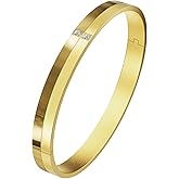 Britier 18K Gold Plated Love Bangles Bracelet for Women, Valentine's Day Gift, Friendship Bangles, Gold/Silver Stainless Steel Bangle Cuff, Non-tarnish & Waterproof, Trendy Jewelry for Birthday.