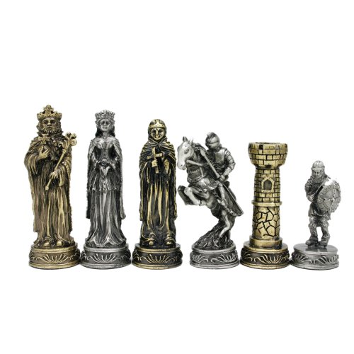 WE Games Medieval Chessmen - Pewter with 3.5 in. King