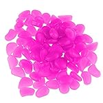 Glow-in-the-Dark Enchanting Luminescent Stones Purple-Glowing Night Pebbles in 100 Pieces for Aquarium, Garden Landscape, Driveway & more