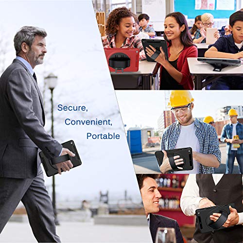 Weuiean Compatible with iPad 6th/5th Generation 2018 2017 Case, Full-Body Shock Drop Proof Case with 360 Rotating Hand Strap Screen Protector Stand for iPad 6th/5th 9.7 A1893 A1954 A1822 A1823 - Green