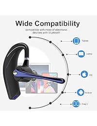 Bluetooth Headset HonShoop Hands  Wireless Earpiece V5.0 in-Ear w c Noise Reduction Mic and Mute Key for Business Driving  , Support iPhone Android Cellphones