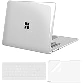 MOSISO Compatible with Microsoft Surface Laptop 15 inch Case 7th Edition Copilot+ PC 2025 2024 Release Touchscreen Display Model 2037, Plastic Hard Shell with Screen Film&Keyboard Cover, Crystal Clear