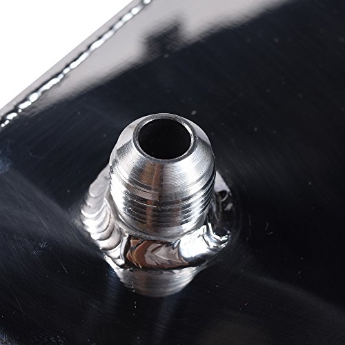 SUNROAD 10-Gallon Universal Fuel Cell Gas Tank Aluminum Polished Racing Street Drift Strip Fuel Cell Tank with Level Sender Silver