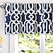 DriftAway Abigail Geometric Trellis Pattern Window Curtain Valance Rod Pocket 52 Inch by 18 Inch Navy