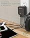 FosPower Bolt [UL Certified] 4 Port Dual USB 17W 5V/6.8A Foldable Travel Wall Charger with WizCharge for iPhone 7 Plus, Galaxy S7 Edge, Note 5, LG G5, HTC 10, Moto G4 Plus, Google Pixel XL - Black