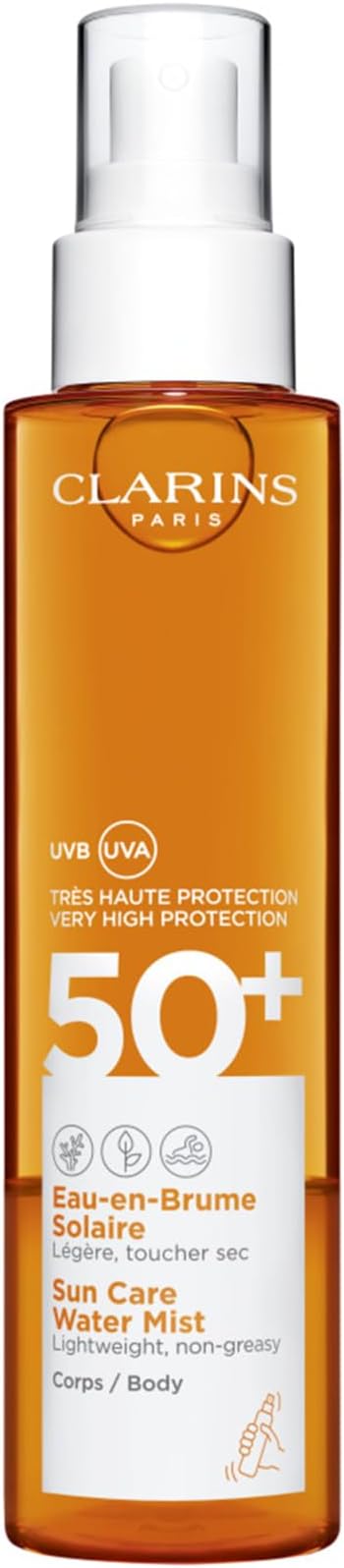 Clarins Sun Care Water Mist SPF 50+ 150ml Body Sunscreen Protection New