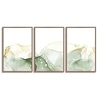 3 Piece Framed Canvas Wall Art Abstract Watercolor Canvas Prints Home Artwork Decoration for Living Room,Bedroom - 16