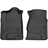 Husky Liners Weatherbeater Floor Mats | Fits Various 2014-2020 Chevrolet Silverado, GMC Sierra, Cadillac Escalade & ESV, Yukon & XL, Suburban, Tahoe (See Description) | Front Row, 2-pc Black - 18231