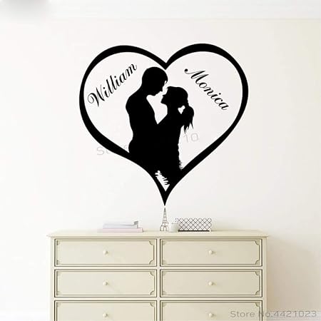 xingbuxin Tatuajes de Pared Amor Corazón Boda Nombre Personalizado ...