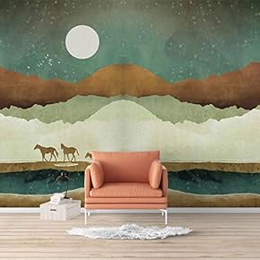 Wall Mural Nordic Style Nature Landscape Removable Wallpaper Wall Sticker for Bedroom Living Room - 66x96 inches