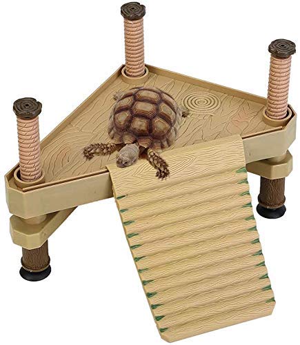 YANGWX Floating Turtle Pier Turtle Basking Platform, Reptiles Terrapin Dock with Ramp Ladder, Aquarium Fish Tank Decor Terrarium Tank Accessory for Sun Bathing Resting Play