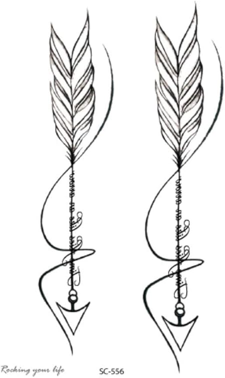 Drthukg Autocollant De Tatouage Noir Blanc Flèches Femmes