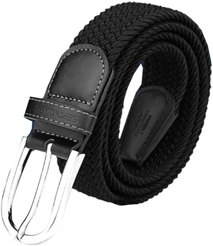 Men'S Canvas Belt Elastic Woven Belt Women Casual Belt Versatile Mens