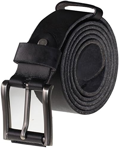 PAZARO Men's Super Soft Top Grain 100% Leather Belt Black Color
