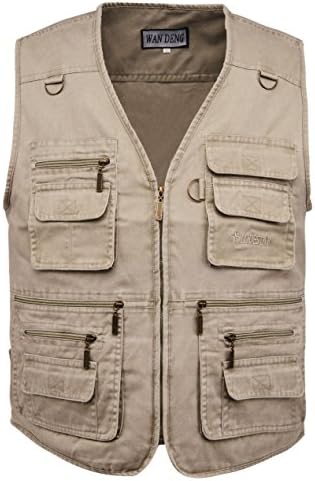 NBNNB Casual Men's Multi-Pocket Reporters Photography Vest Concealed Carry Waistcoat Sleeveless Jacket Outdoor Gilet
