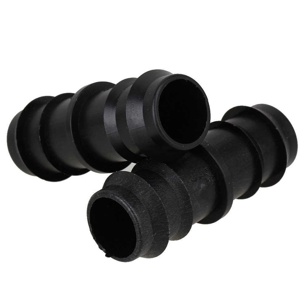 10 x 1 Hose Joiner Black Plastic PE25 Barbed Straight Connector Pipe