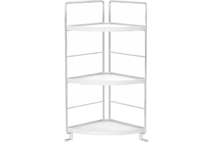 Corner Bathroom Counter Organizer, 3-Tier Fan-Shaped Corner Counter Shelf, Cosmetic & Makeup Storage White Bathroom Shelf for