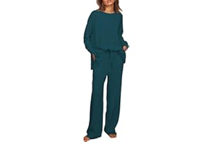 ETCYY NEW Lounge Sets for Women 2 Piece Outfits with Side Split Sweatshirt Tops and Wide Leg Sweatpants