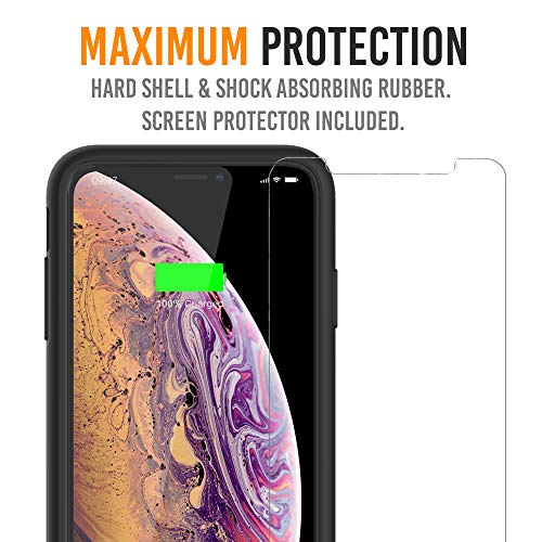 Alpatronix iPhone Xs Max Battery Case, Portable Protective Extended Charger Cover with Qi Wireless Charging Compatible with iPhone Xs Max (6.5 inch) BX10 Max - (Black)