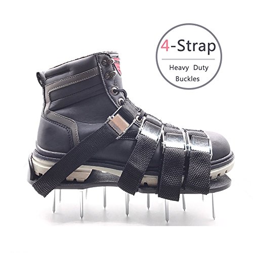 Voulosimi Lawn Aerator Spike Shoes Aeration Sandals Heavy Duty Spiked Sandals Use Premium Grass Aeration Sandals with Heavy Duty Metal Buckles
