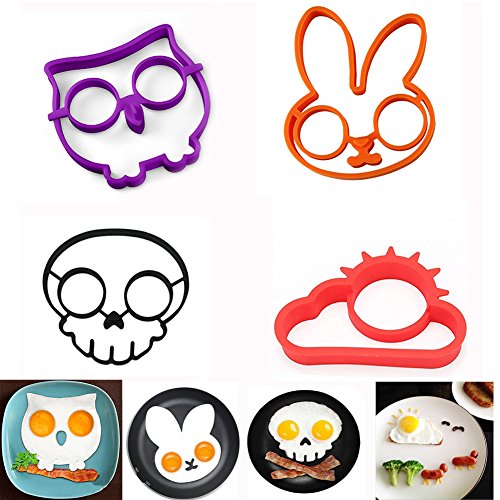 Ocharzy Silicone Fried Egg Mold Cooking Tool (Set of 4 Colors)