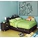 South Shore Cakao Kids Full Wood Storage Bed 3 Piece Bedroom Set in Chocolate
