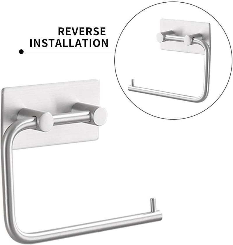 KES Self Adhesive Toilet Paper Holder Stainless Steel Tissue Paper Roll Towel Holder RUSTPROOF Brushed Finish, A7070-2 - - 