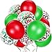 TecUnite 80 Piece Red and Green Confetti Balloons Christmas Party Decorations12 Inch for Christmas Birthday Party Arch Decorations Supplies