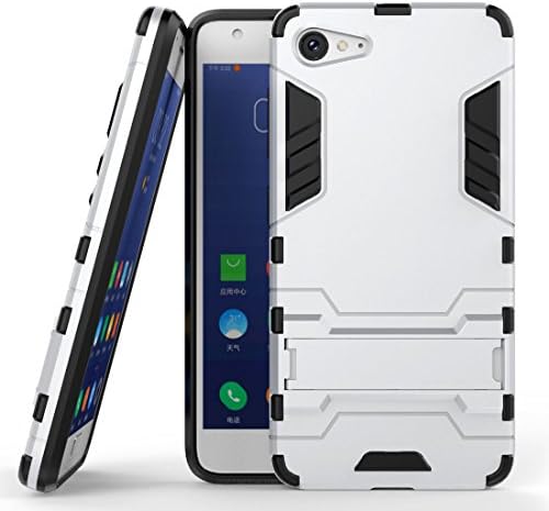 Lenovo Zuk Z2 Case,[Heavy Duty] Armour Tough Style Hybrid Dual Layer Armor Defender PC+TPU Hard Cases with Stand [Shockproof] Case Cover for Lenovo Zuk Z2,Silver