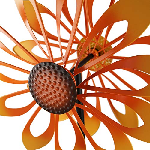 3D Kinetic Wind Spinners with Stable Stake Metal Garden Spinner with Reflective Painting Unique Lawn Ornament Wind Mill for Outdoor Yard Lawn Garden Decorations - Thumbnail 4
