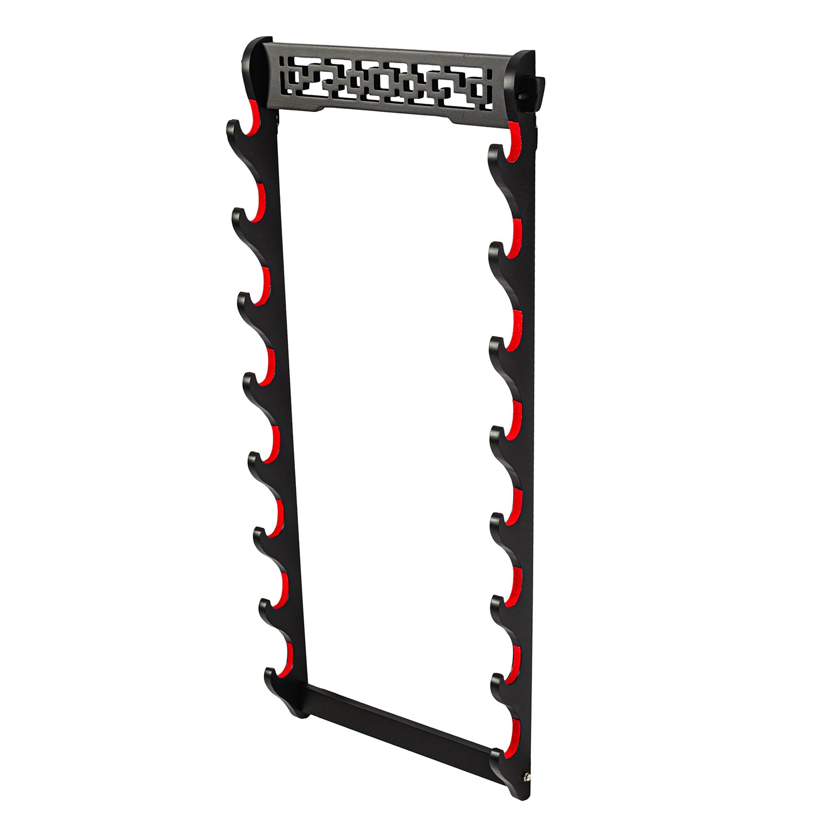 FOXSMZZ 5-Tier Black Density Plate Samurai Sword Stand Display Katana Wakizashi Tanto Wall Hanger Sword Rack