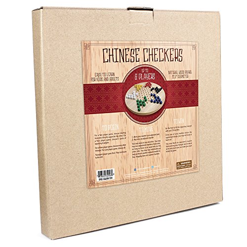 All Natural Wood Chinese Checkers with Wooden Marbles by Brybelly