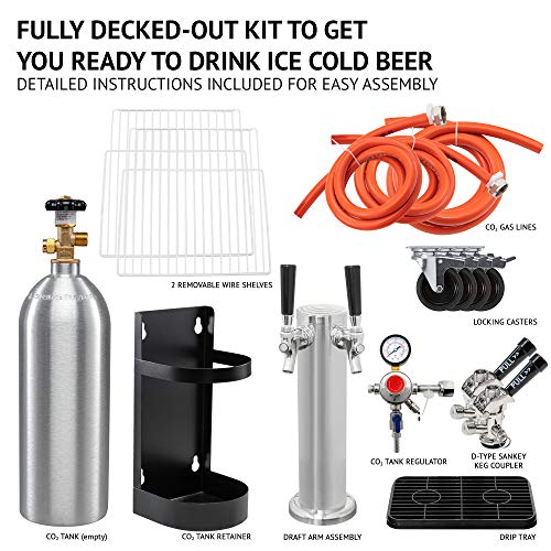 Ivation Full Size Kegerator Dual Tap Draft Beer Dispenser & Universal