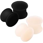 BanaVega 4PCS Silicone Skin Double Flared Saddle Black Ear Stretcher Plugs Flesh Earring Lobe Gauge Piercing Jewelry Choose Sizes