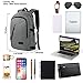 College Backpack For Men,Laptop Backpack with USB Charging Port Headphone Interface, Anti-Theft Travel Business Backpacks Water Resistant School Bookbag Fits 15.6 Inch Laptop(Gray)