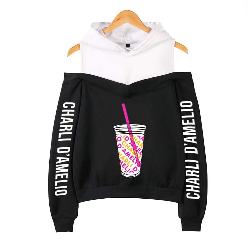 Pullover Hoodie For Girl Charli Damelio Cutout Shoulders Long