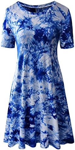 Women's Swing Loose T-Shirt Fit Comfy Casual Flowy Cute Swing Tunic Dress