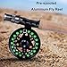 PLUSINNO Fly Fishing Rod and Reel Combo, 4 Piece Lightweight Ultra-Portable Graphite Fly Rod 5/6 9’ Complete Starter Package with Carrier Bag