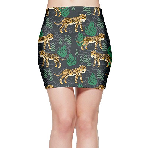 Tiger Animal Pattern Women Fashion Mini Skirt Slim Tight Short Fitted Skirt