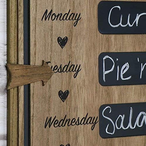 Deco Desire Chalkboard with Weekly Menu Blackboard Kitchen Notice Chalk Board Shopping List, Black/White, W30 x H66 cm - Image 4