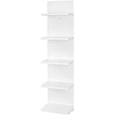 NIUBEST Wooden 5 Tier Wall Shelf,Vertical Column Floating Storage Home Decor Organizer,Floating Shelf Wall Decor Shelves for 