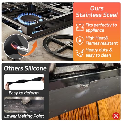 Stainless Steel Stove Gap Covers (2 Pack), Stove Gap Filler, Stove Counter Gap Guards for Kitchen, Range Trim Kit, Easy Clean with Heat Resistant, Adjustable Length 13.8” to 27.6”, Width 0.79