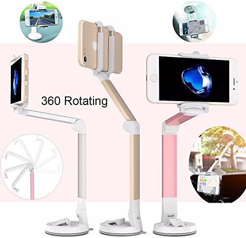 Kingox 360 Degree Rotating Pop Car Phone Holder Socket Universal 5.5 inch Size Phone Desktop Stand Holder for iPhone 8 Samsung (Silver)