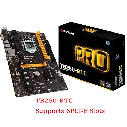 BIOSTAR TB250-BTC Motherboards 6 PCIE B250 LGA 1151 DDR4 ATX Mining Motherboard (alternative H81 BTC PRO TB85 H81) (6-PCIE)