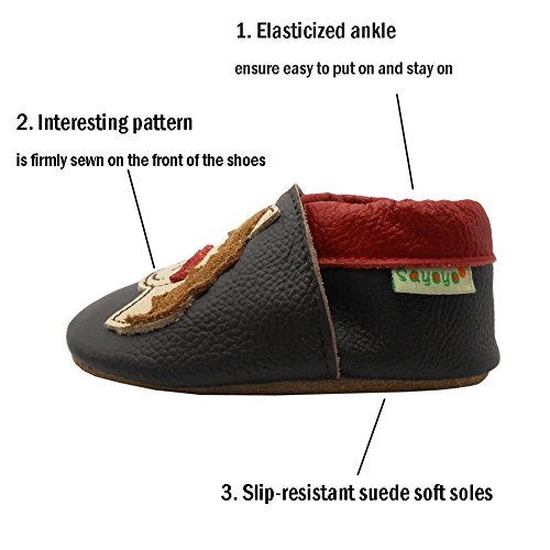 image for Sayoyo Baby Horse Soft Sole Leather Infant Toddler Prewalker Shoes Bro